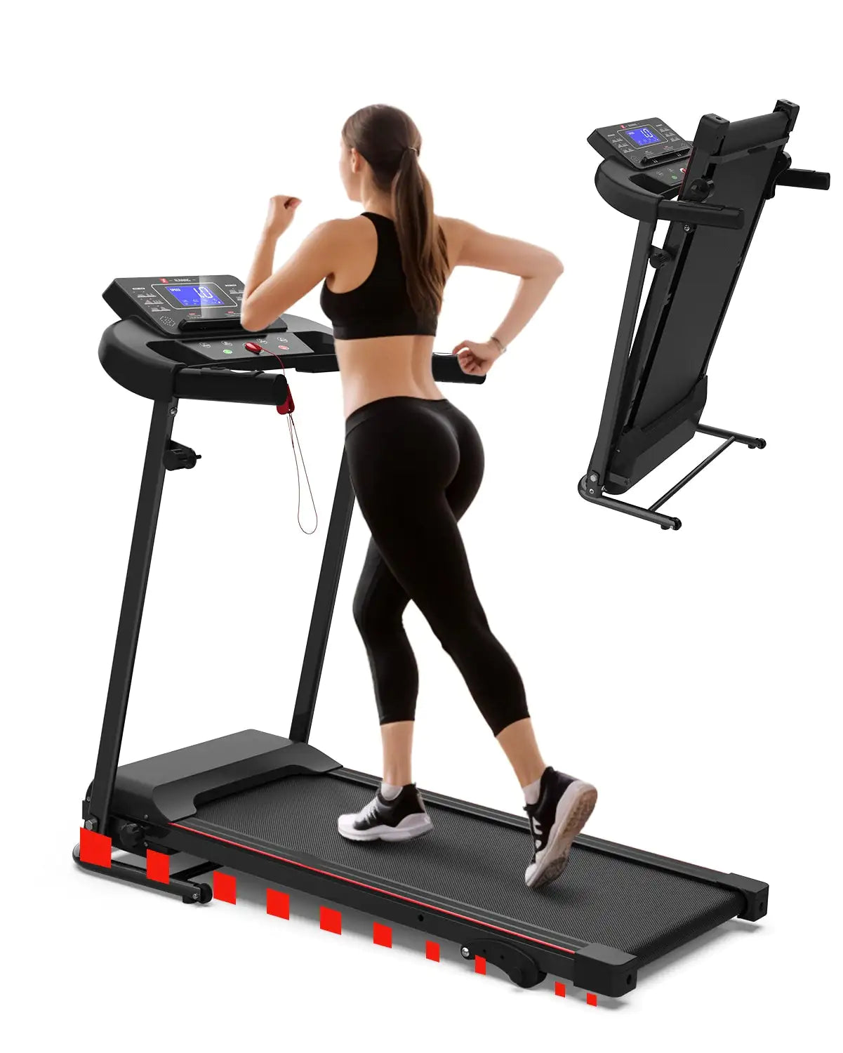 Compact Power Treadmill with Incline