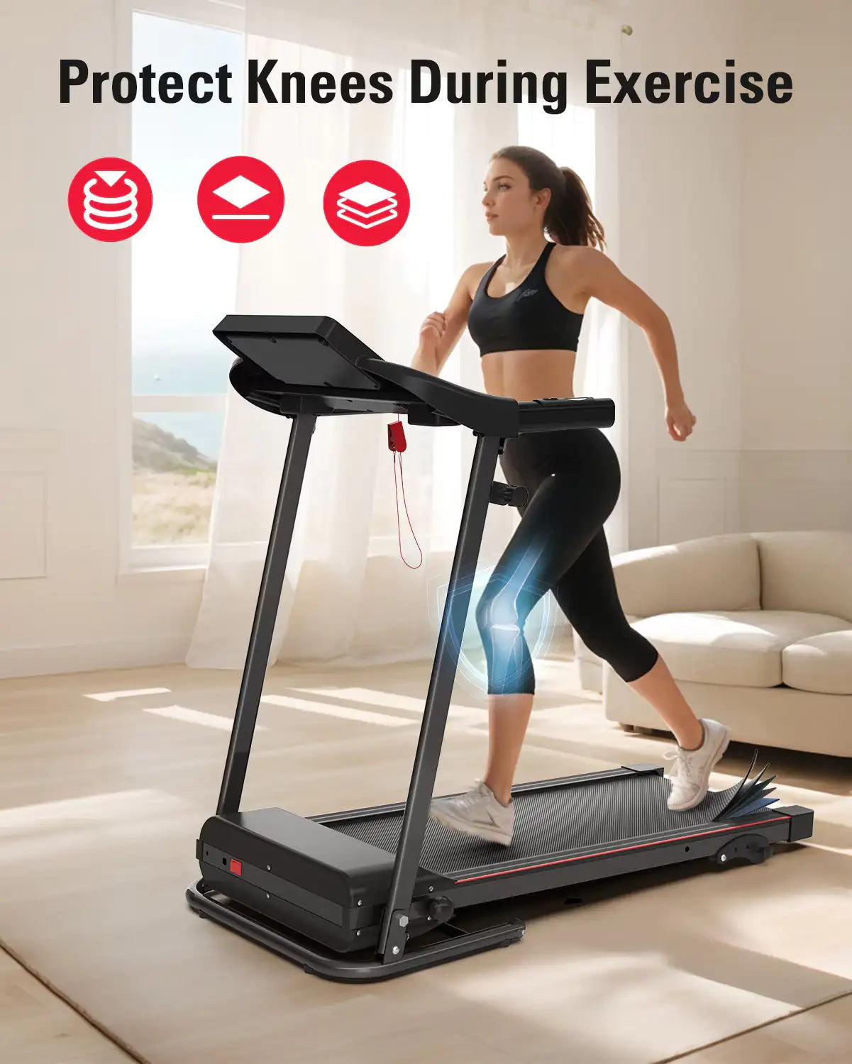 Compact Power Treadmill with Incline